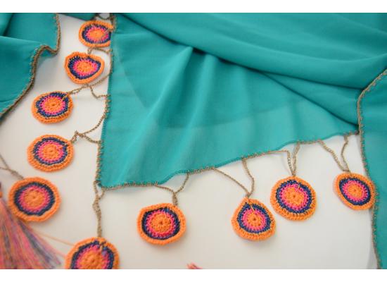 Crochet shawl | Green color